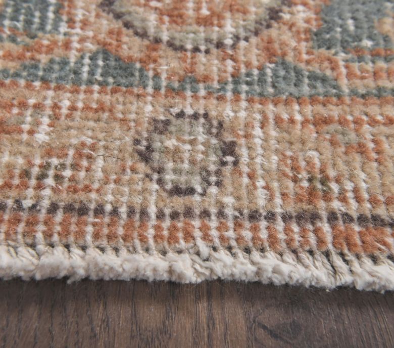 4x7 Vintage Handmade Oriental Orange Area Rug