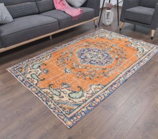 4x7 Vintage Orange Area Rug - Thumbnail