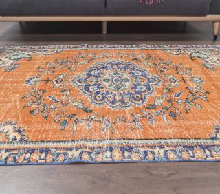 4x7 Vintage Orange Area Rug - Thumbnail