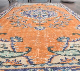 4x7 Vintage Orange Area Rug - Thumbnail