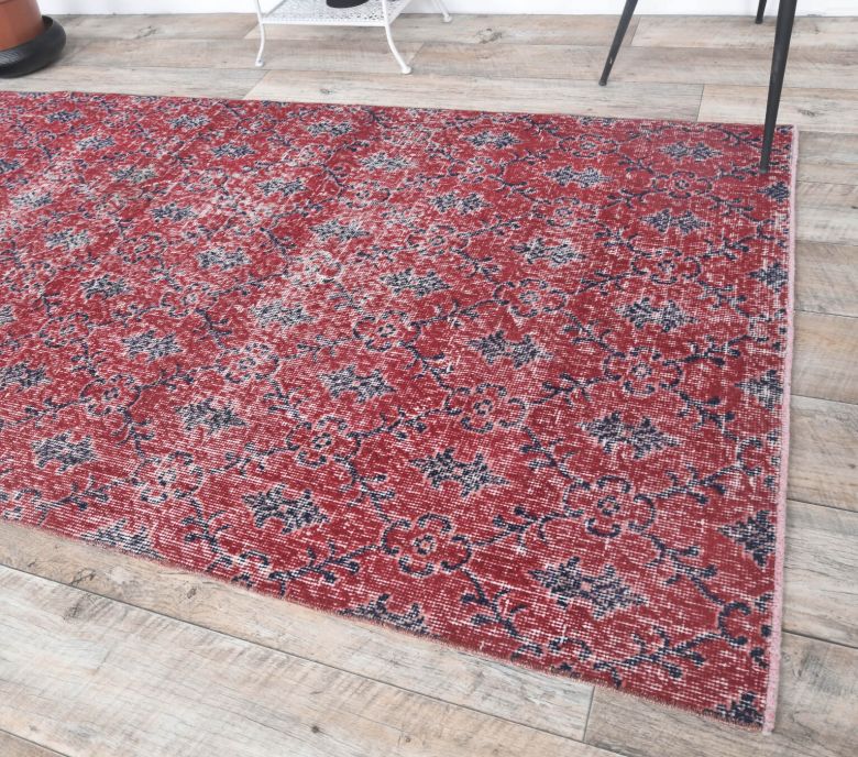 4x7 Vintage Turkish Handmade Area Rug