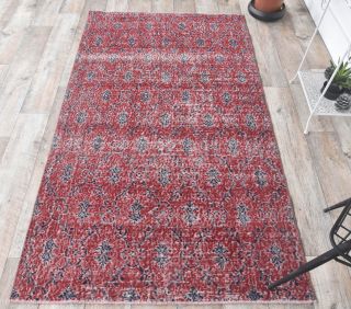 4x7 Vintage Turkish Handmade Area Rug - Thumbnail