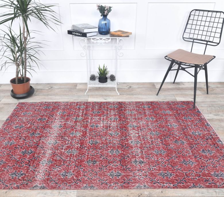 4x7 Vintage Turkish Handmade Anatolian Area Rug