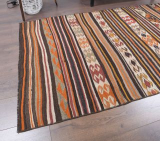 4x8 Handmade Vintage Area Rug - Thumbnail