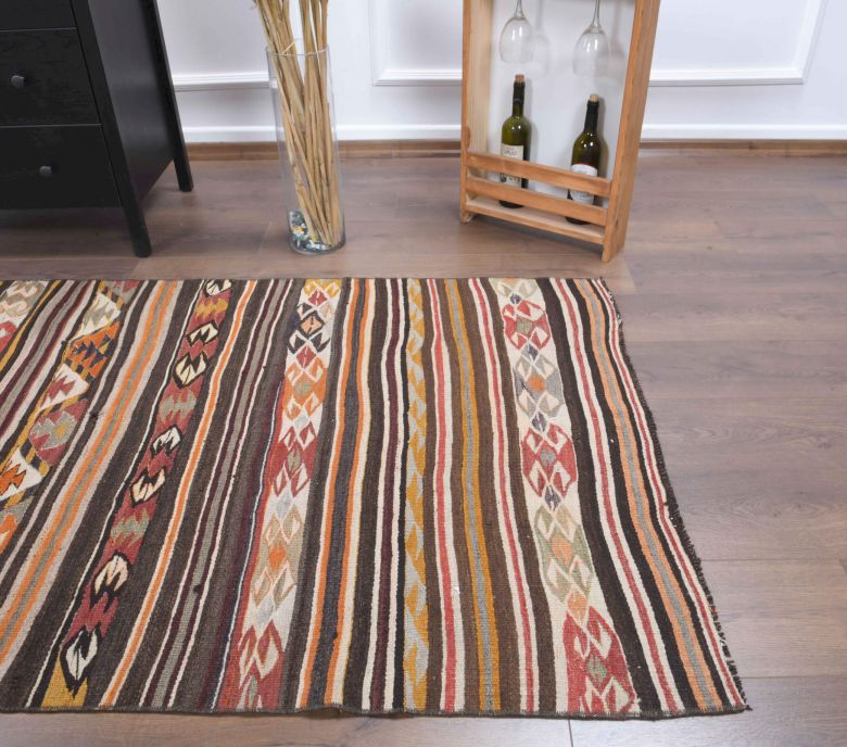 4x8 Handmade Vintage Area Rug