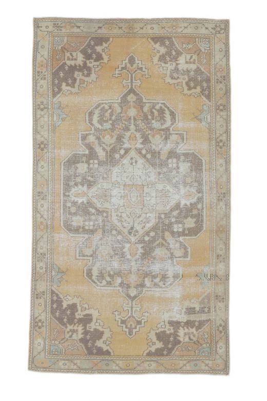 4x8 Vintage Handmade Distressed Orange Area Rug