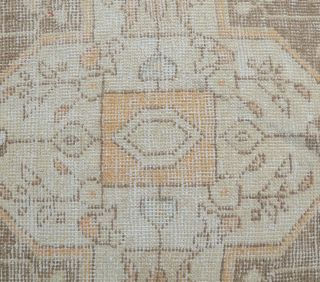 4x8 Vintage Handmade Distressed Orange Area Rug - Thumbnail