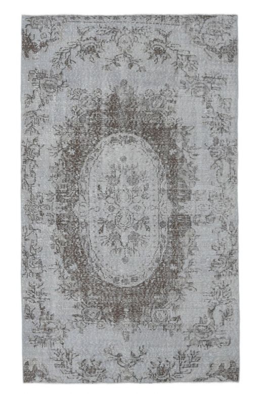 4x8 Vintage Handmade Gray Oriental Area Rug