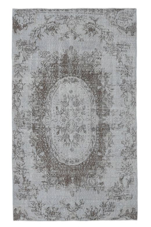 4x8 Vintage Anatolian Handmade Gray Oriental Area Rug