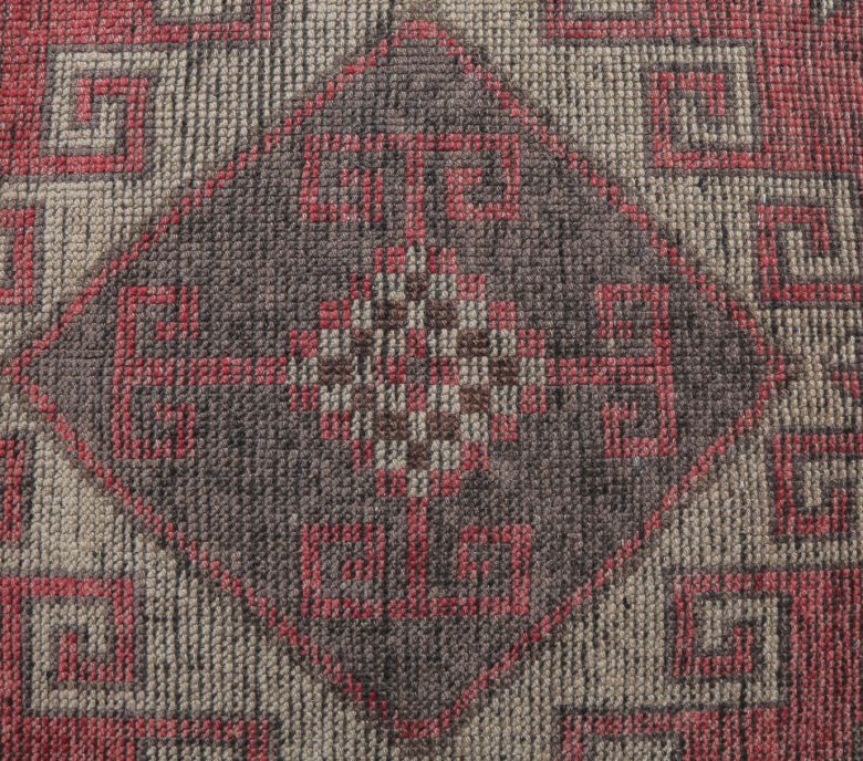 4x8 Vintage Handmade Red Diamond Area Rug