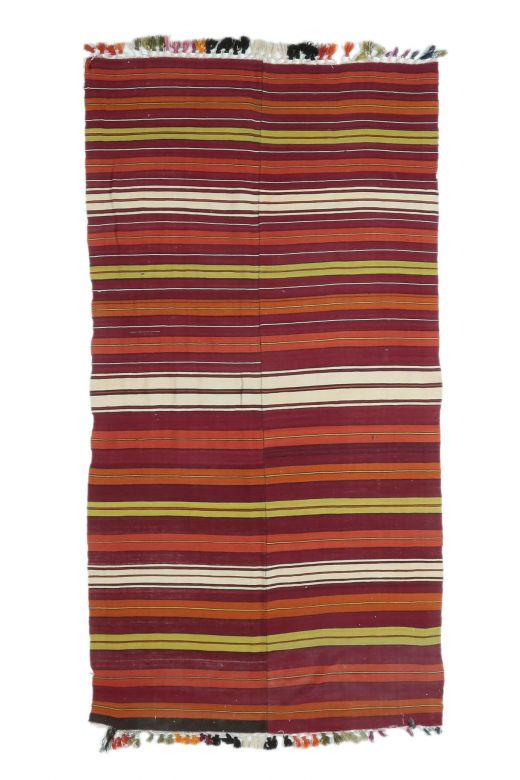 4x8 Vintage Kilim Striped Area Rug