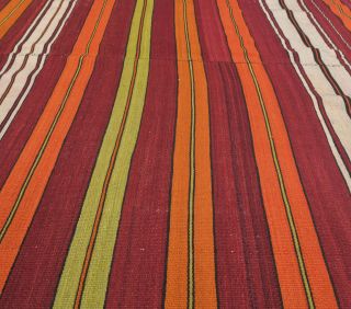 4x8 Vintage Kilim Striped Area Rug - Thumbnail