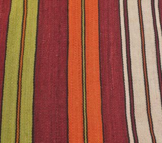 4x8 Vintage Kilim Striped Area Rug - Thumbnail