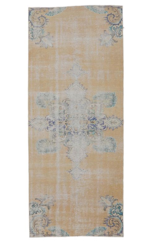 4x9 Vintage Handmade Anatolian Orange Rug
