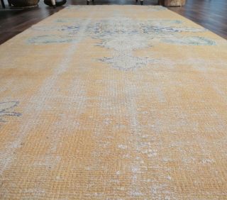 4x9 Vintage Handmade Anatolian Orange Rug - Thumbnail