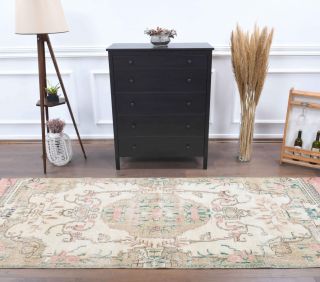 4x9 Wool Vintage Runner Rug - Thumbnail