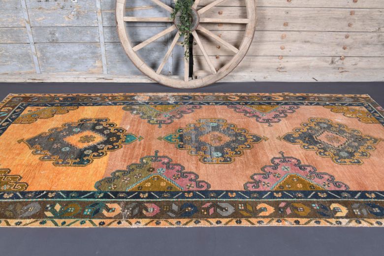 5x10 Handmade Vintage Wide Runner Rug