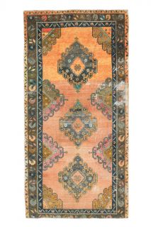 5x10 Handmade Vintage Wide Runner Rug - Thumbnail