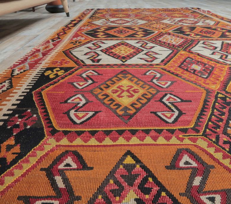 5x10 Vintage Turkish Malatya Kilim Rug