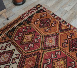 5x10 Vintage Turkish Malatya Kilim Rug - Thumbnail