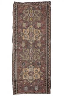 Vintage Kilim Wide Runner Rug - Thumbnail