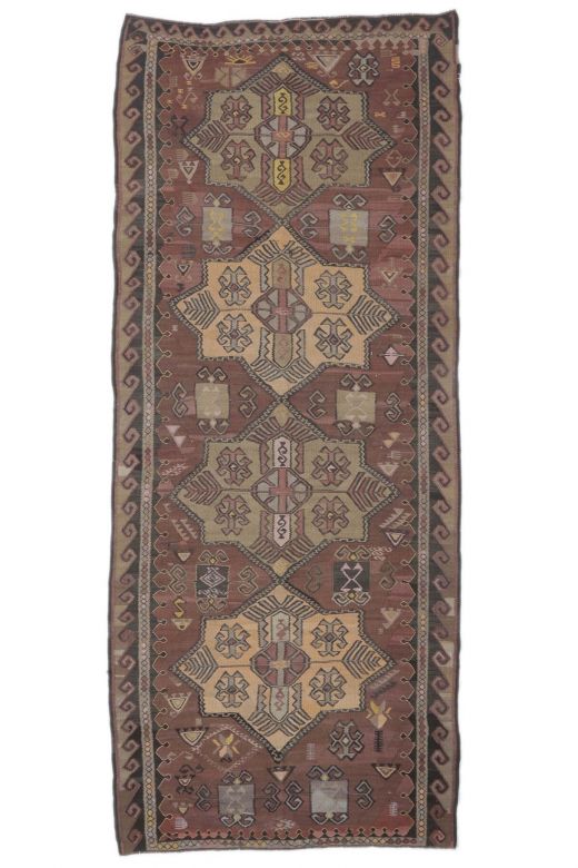 Vintage Kilim Wide Runner Rug