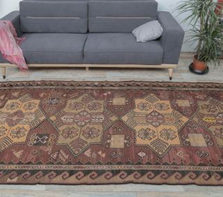 Vintage Kilim Wide Runner Rug - Thumbnail