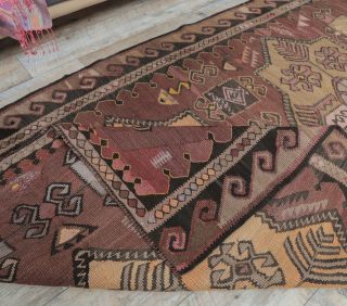 Vintage Kilim Wide Runner Rug - Thumbnail