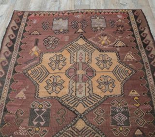 Vintage Kilim Wide Runner Rug - Thumbnail