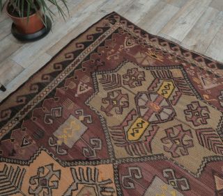 Vintage Kilim Wide Runner Rug - Thumbnail