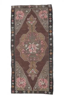 5x11 Vintage Kars Kilim Flatweave Handmade Rug - Thumbnail