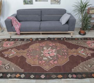 5x11 Vintage Kars Kilim Flatweave Handmade Rug - Thumbnail