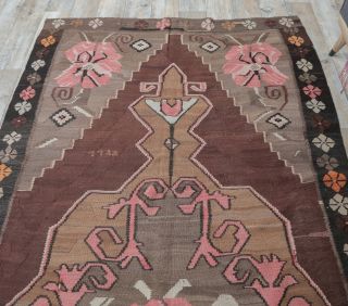 5x11 Vintage Kars Kilim Flatweave Handmade Rug - Thumbnail