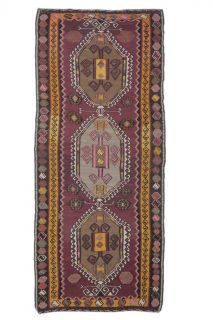 5x11 Vintage Kars Kilim Oversized Handmade Rug - Thumbnail