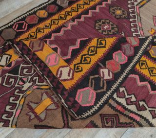 5x11 Vintage Kars Kilim Oversized Handmade Rug - Thumbnail