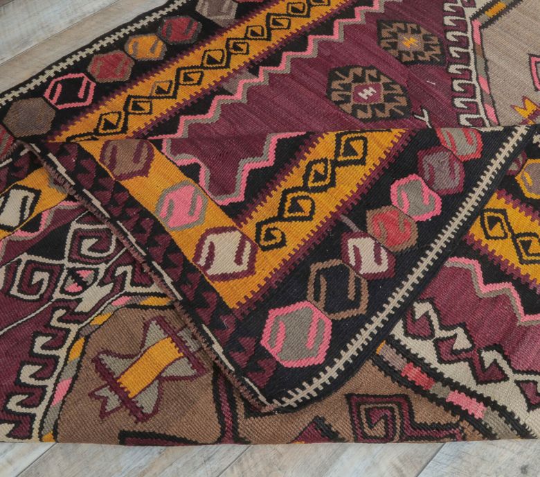 5x11 Vintage Kars Kilim Oversized Handmade Rug