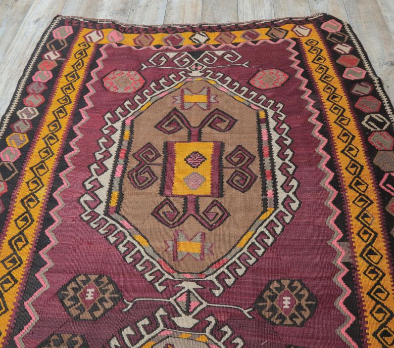 5x11 Vintage Kars Kilim Oversized Handmade Rug