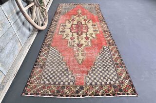 Genuine Wide Vintage Oushak Runner - Thumbnail