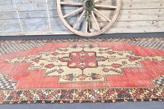 Genuine Wide Vintage Oushak Runner - Thumbnail