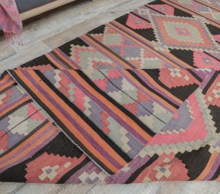 5x12 Vintage Oversized Kilim Wide Runner Rug - Thumbnail