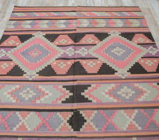 5x12 Vintage Oversized Kilim Wide Runner Rug - Thumbnail