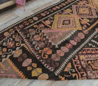 5x13 Vintage Kars Kilim Oversized Handmade Rug - Thumbnail