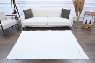 5x6 Solid White Vintage Area Rug - Thumbnail