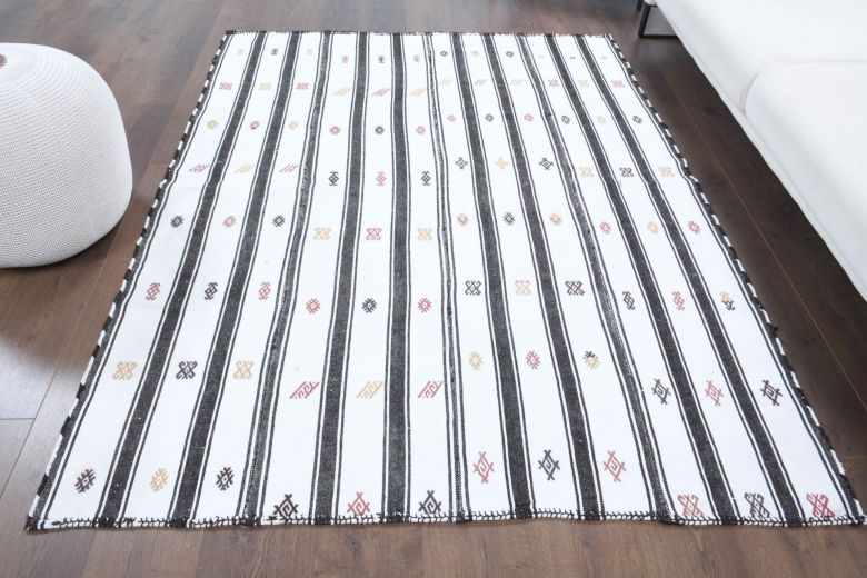 5x7 Handmade Vintage Area Rug