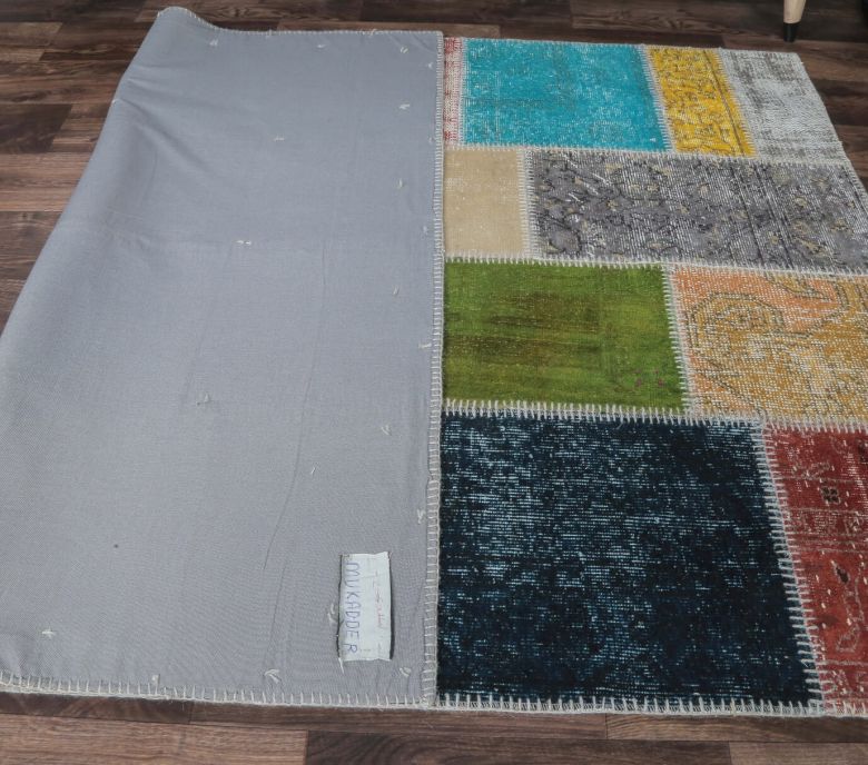 5x7 Vintage Handmade Colorful Patchwork Area Rug