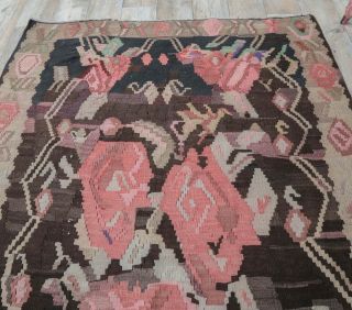 5x7 Vintage Handmade Karabakh Kilim Area Rug - Thumbnail