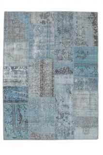 5x7 Vintage Handmade Overdyed Blue Area Rug - Thumbnail