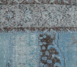 5x7 Vintage Handmade Overdyed Blue Area Rug - Thumbnail