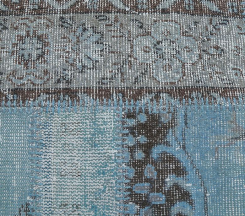 5x7 Vintage Handmade Overdyed Blue Area Rug