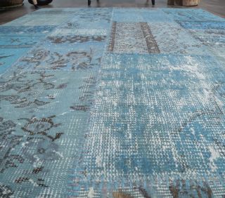 5x7 Vintage Handmade Overdyed Blue Area Rug - Thumbnail